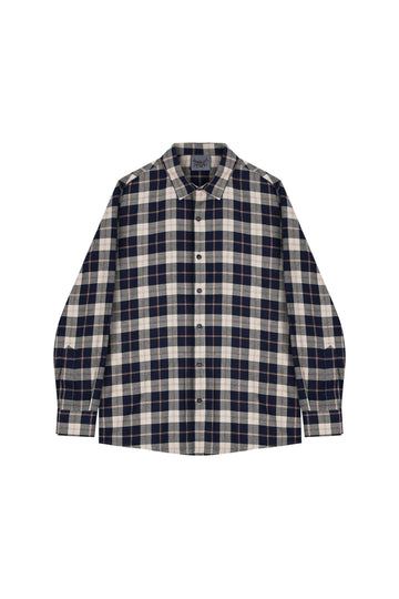 Navy Blue Flannel Oversize Shirt