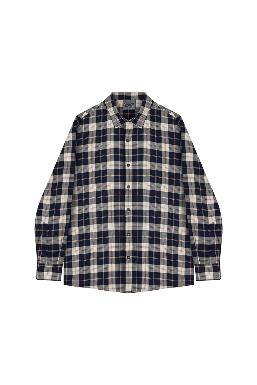 Navy Blue Flannel Oversize Shirt