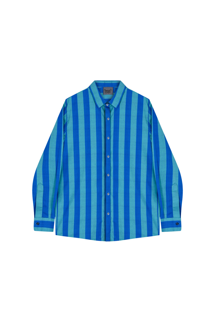 Turquoise-Blue Striped Oversize Shirt