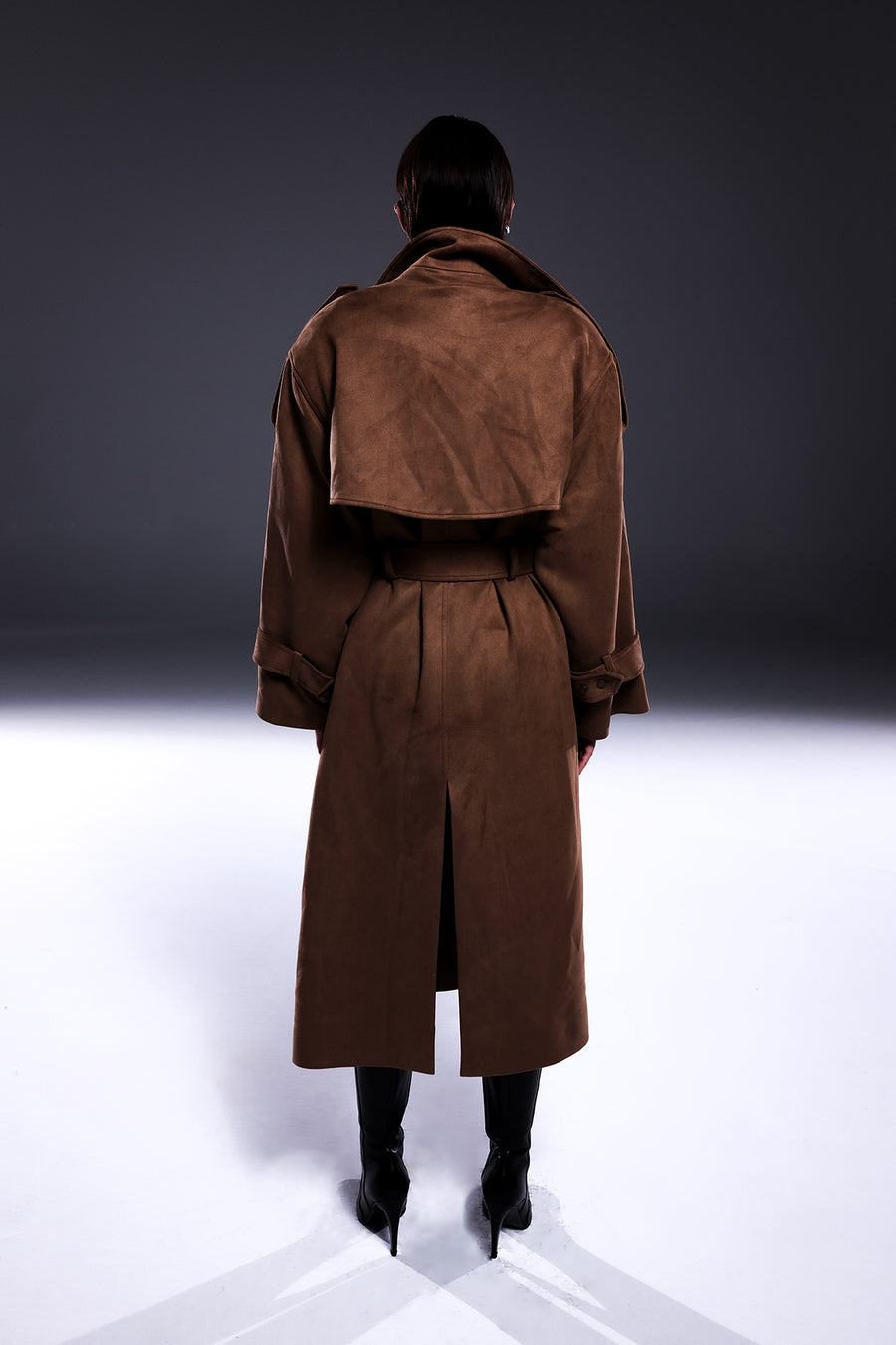 Taupe-Brown Oversize Trenchcoat