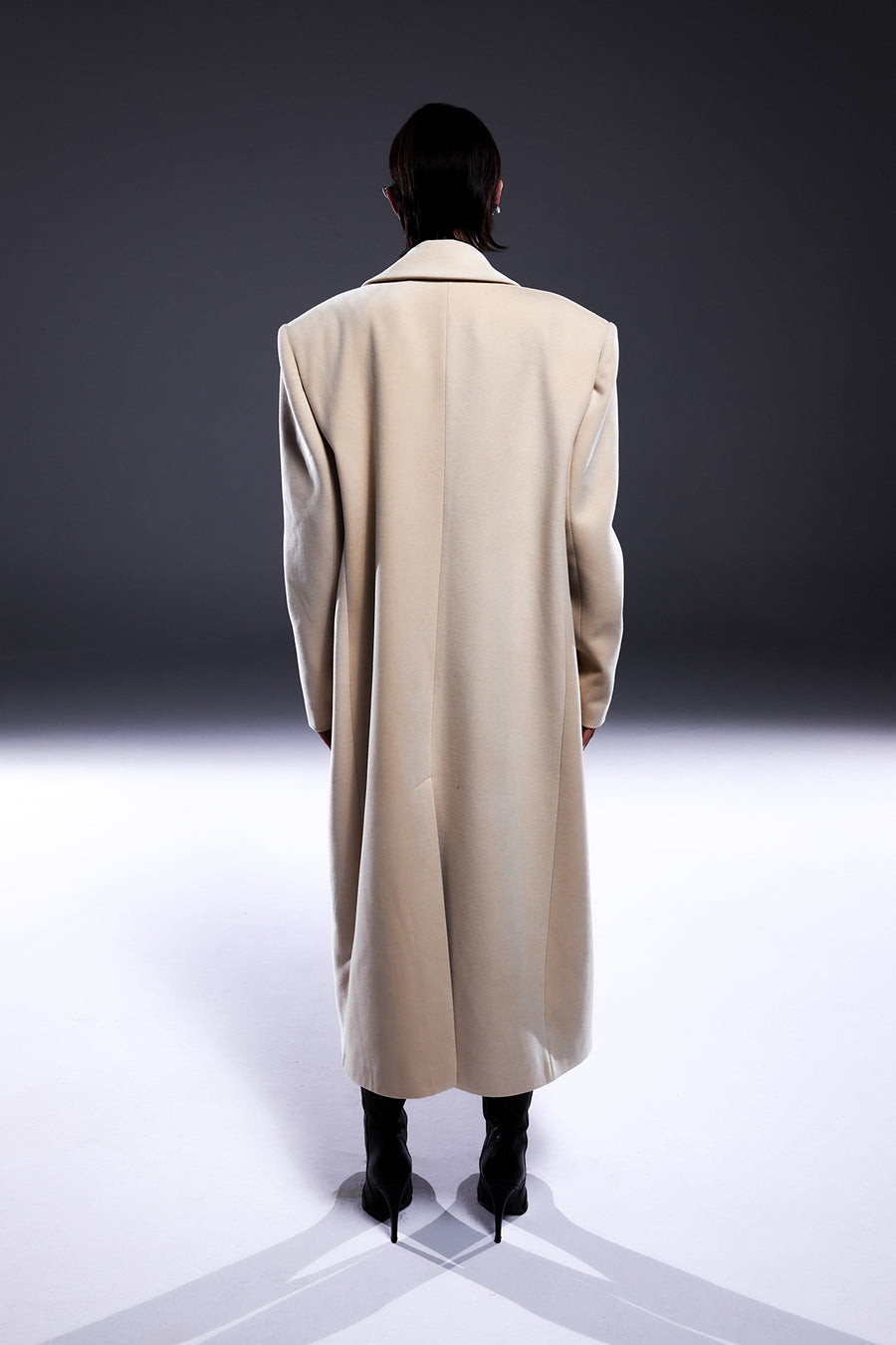 Vanilla Oversize Coat With Shoulder Pads