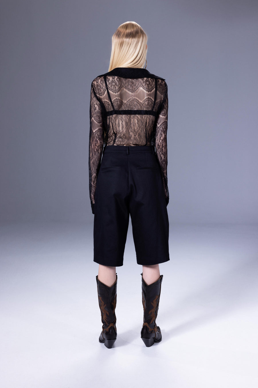 Lace Button-Down Shirt
