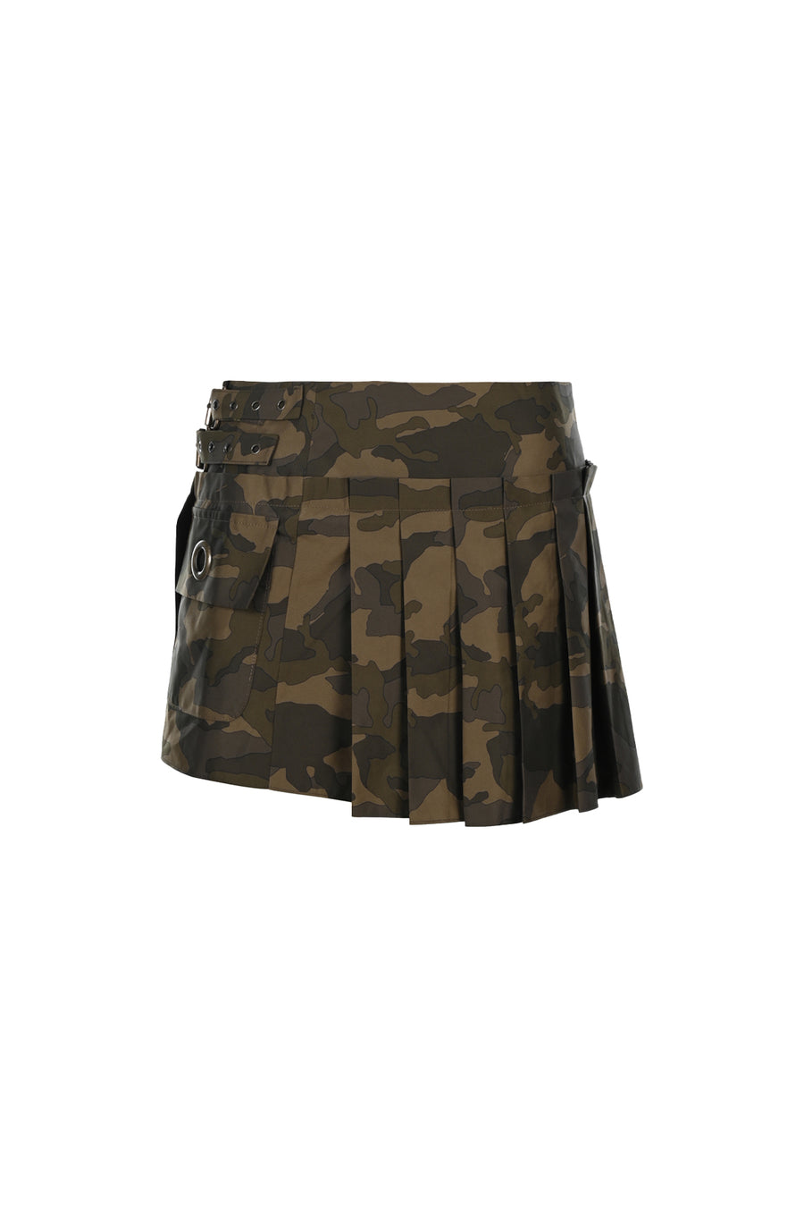 Camouflage Pleated Mini Skirt