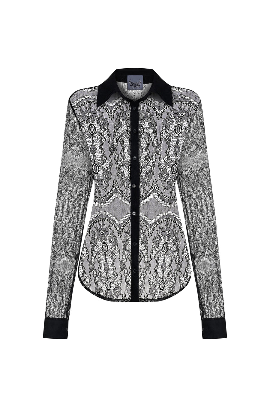 Lace Button-Down Shirt