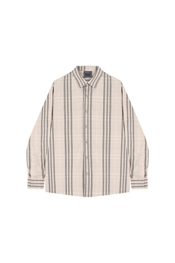 Beige Striped Oversize Shirt