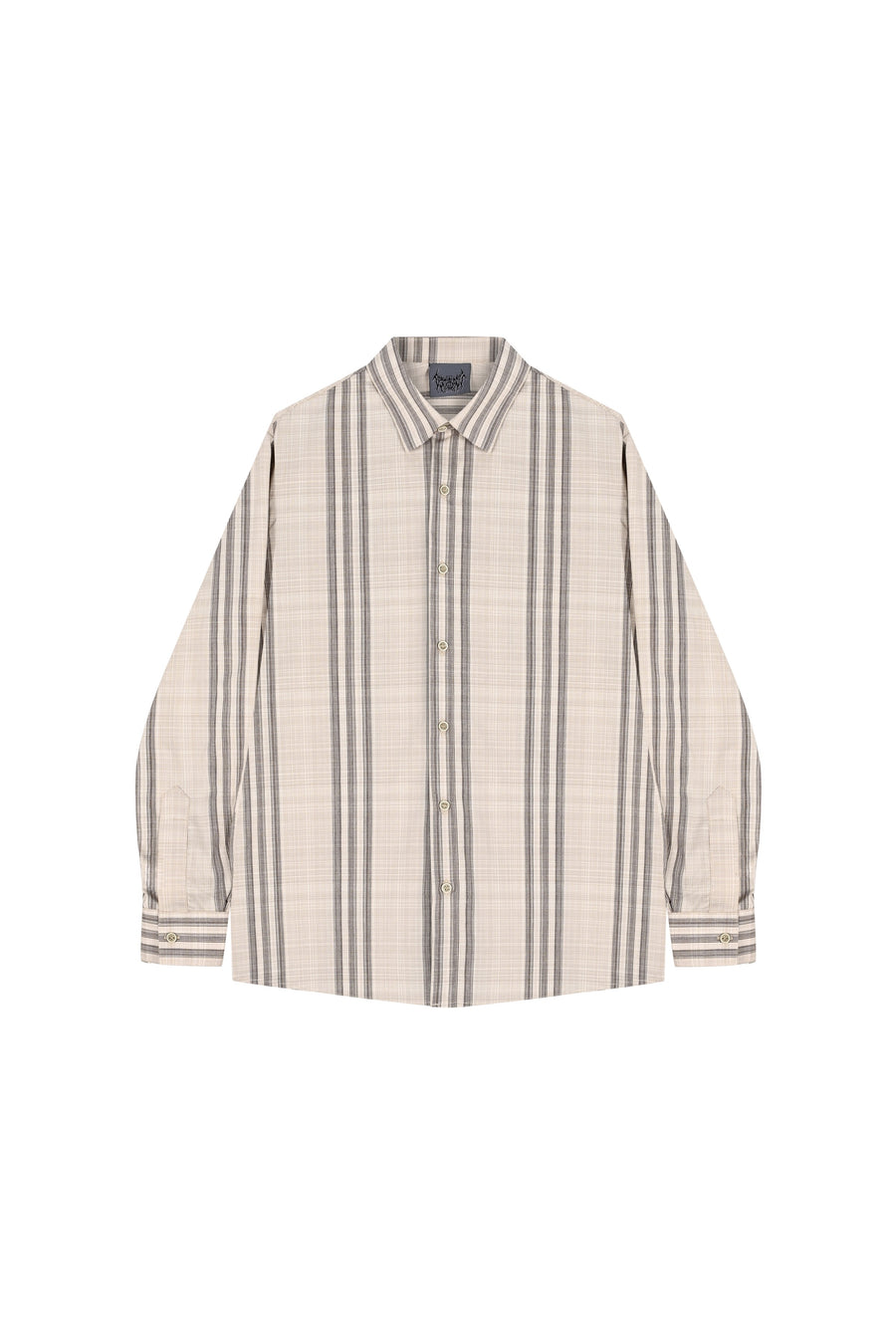 Beige Striped Oversize Shirt