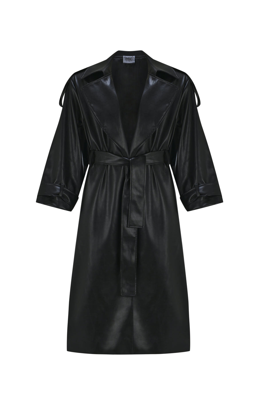 Faux Black Leather Women’s Coat