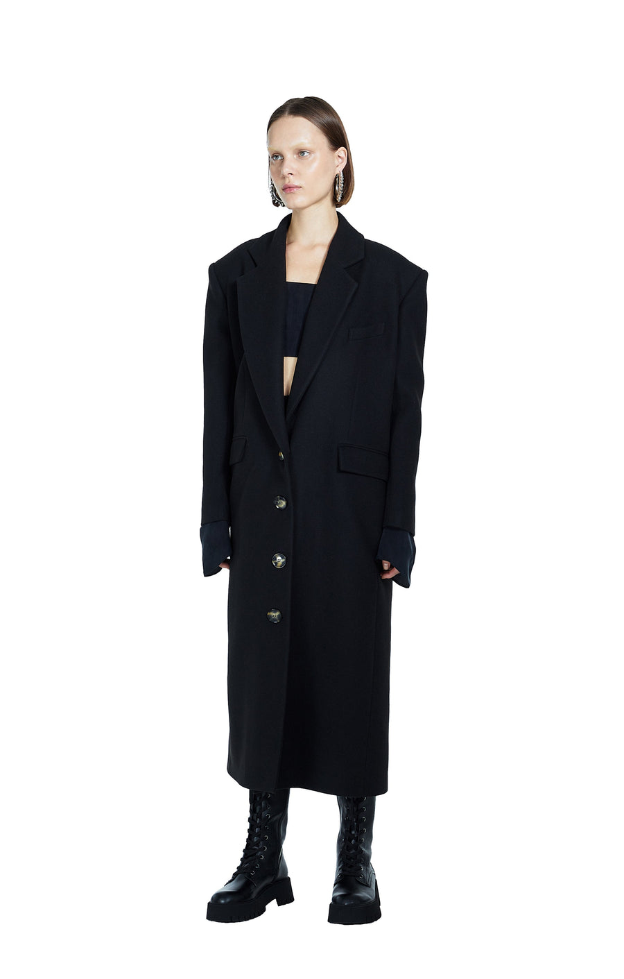 Single Breasted Women’s Black Coat